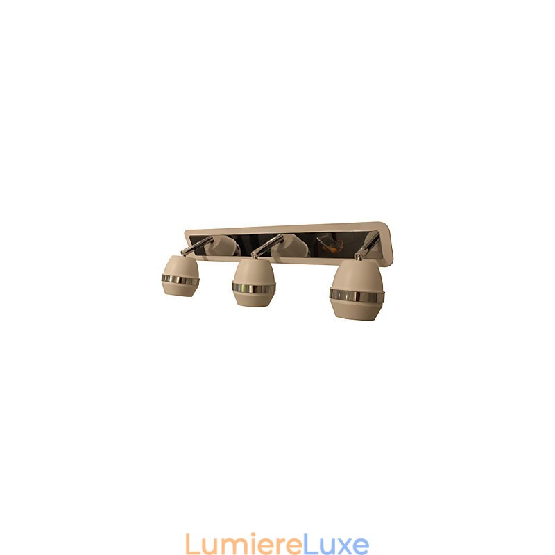 Appliques murales modernes sphériques chromées pour salle de bain avec 3 lumières