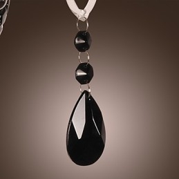 Applique murale en cristal noir avec ampoule bougie