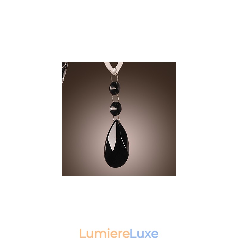 Applique murale en cristal noir avec ampoule bougie