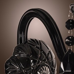 Applique murale en cristal noir avec ampoule bougie