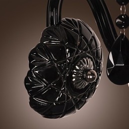 Applique murale en cristal noir avec ampoule bougie