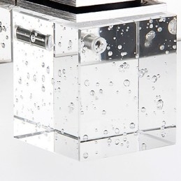 Applique murale moderne avec abat-jour cubique à bulles de verre, style miroir