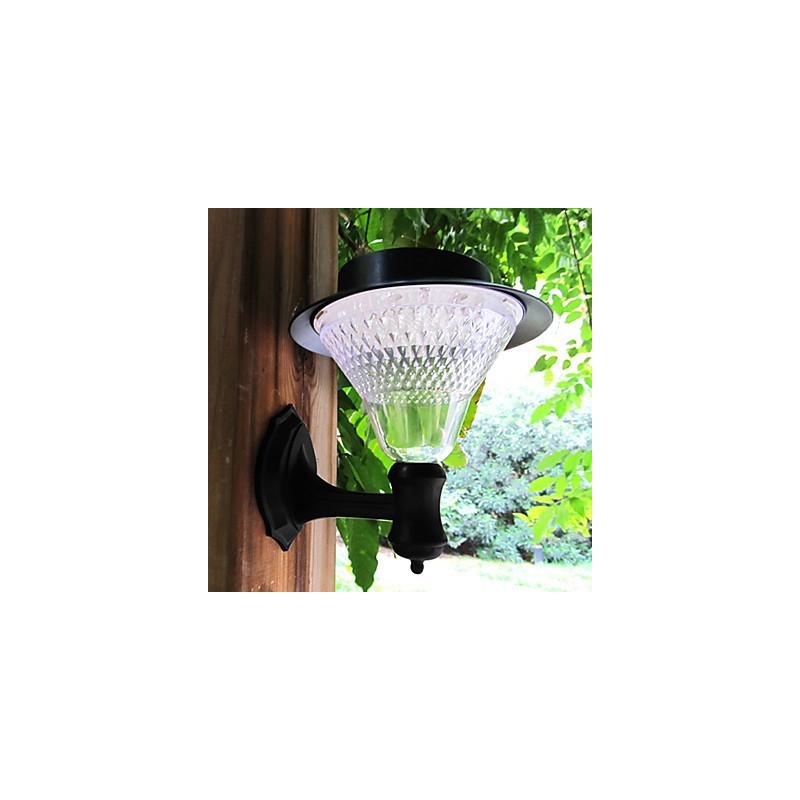 Lampe murale d'extérieur à énergie solaire, blanche, pour jardin, cour, porte, chemin