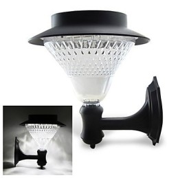 Lampe murale d'extérieur à énergie solaire, blanche, pour jardin, cour, porte, chemin