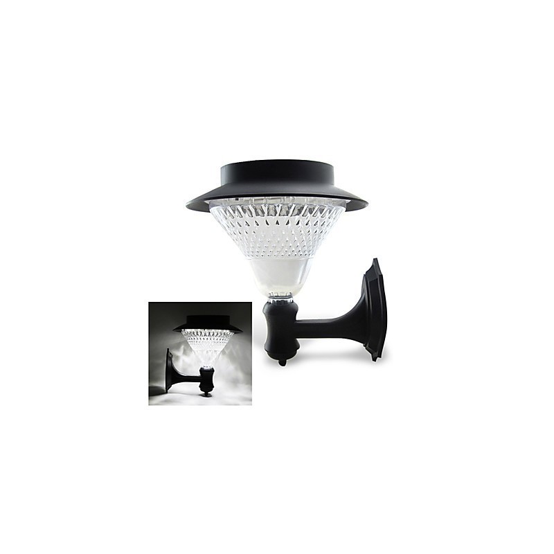 Lampe murale d'extérieur à énergie solaire, blanche, pour jardin, cour, porte, chemin