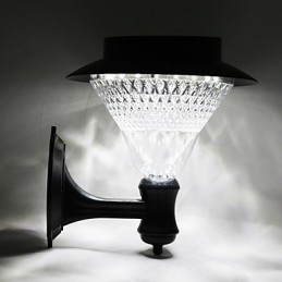 Lampe murale d'extérieur à énergie solaire, blanche, pour jardin, cour, porte, chemin