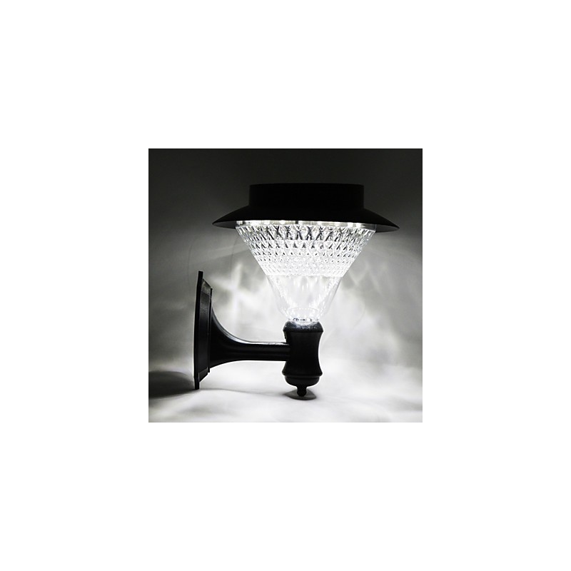 Lampe murale d'extérieur à énergie solaire, blanche, pour jardin, cour, porte, chemin