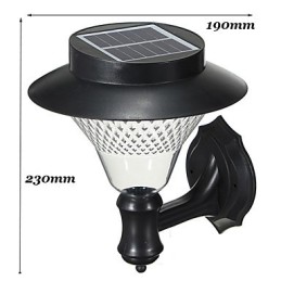 Lampe murale d'extérieur à énergie solaire, blanche, pour jardin, cour, porte, chemin
