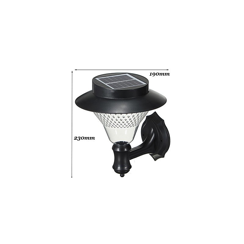 Lampe murale d'extérieur à énergie solaire, blanche, pour jardin, cour, porte, chemin