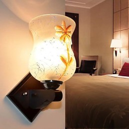 Applique murale créative en bois massif pour chambre à coucher, éclairage de tête de lit