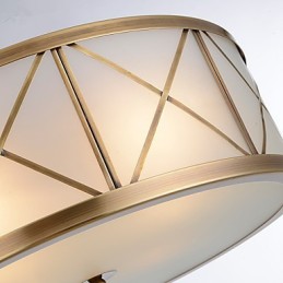 Plafonnier en métal et laiton, style traditionnel, classique et rustique