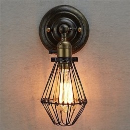 Applique murale industrielle de style vintage avec ouverture et fermeture, lampe cage, style loft, restauration de méthodes anciennes