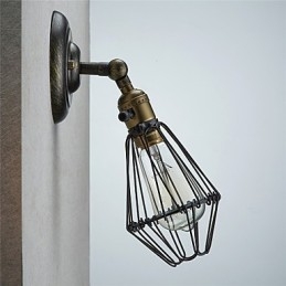 Applique murale industrielle de style vintage avec ouverture et fermeture, lampe cage, style loft, restauration de méthodes anciennes