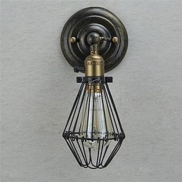 Applique murale industrielle de style vintage avec ouverture et fermeture, lampe cage, style loft, restauration de méthodes anciennes