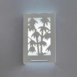 Applique murale en bambou blanche moderne et créative avec motifs sculptés sur boiseries