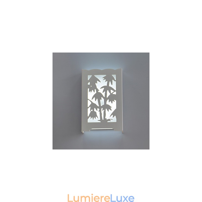 Applique murale en bambou blanche moderne et créative avec motifs sculptés sur boiseries