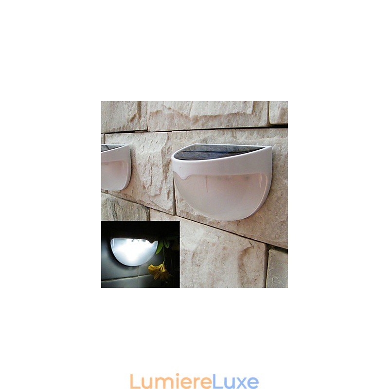 Lampe solaire d'extérieur à capteur automatique pour jardin (blanche)