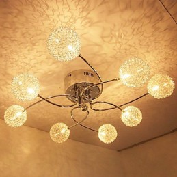 Plafonnier moderne contemporain en cristal électroplaqué
