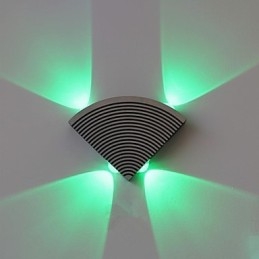 Applique murale éventail quatre lumières en aluminium vert acrylique