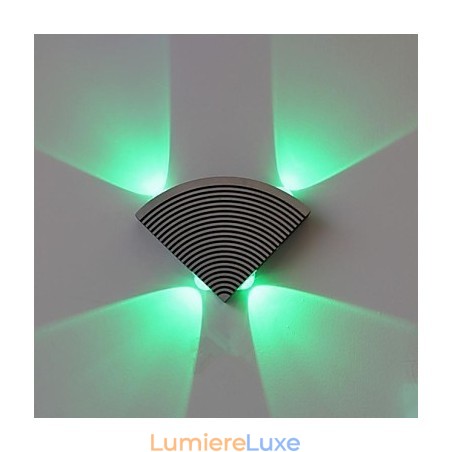 Applique murale éventail quatre lumières en aluminium vert acrylique Applique murale éventail quatre lumières en aluminium vert acrylique