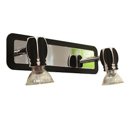 Appliques murales noires modernes pour salle de bain avec 2 lumières