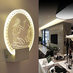 Applique murale en acrylique, lampe en PVC, puce lumineuse, moderne, contemporaine, métal, 5 W