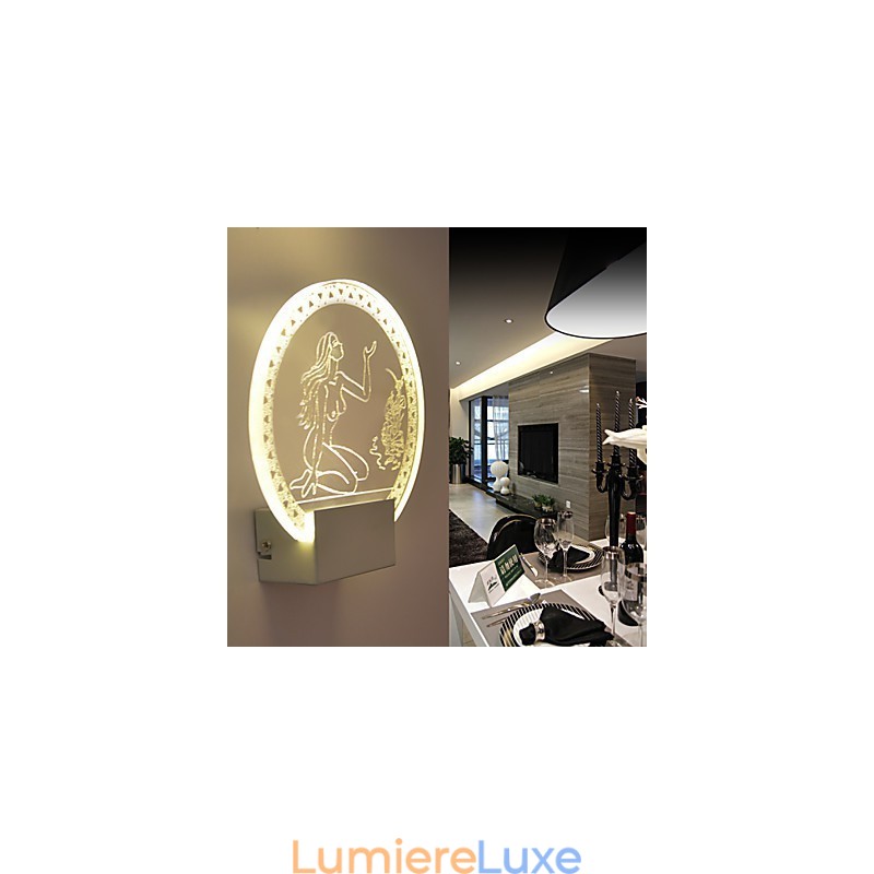 Applique murale en acrylique, lampe en PVC, puce lumineuse, moderne, contemporaine, métal, 5 W