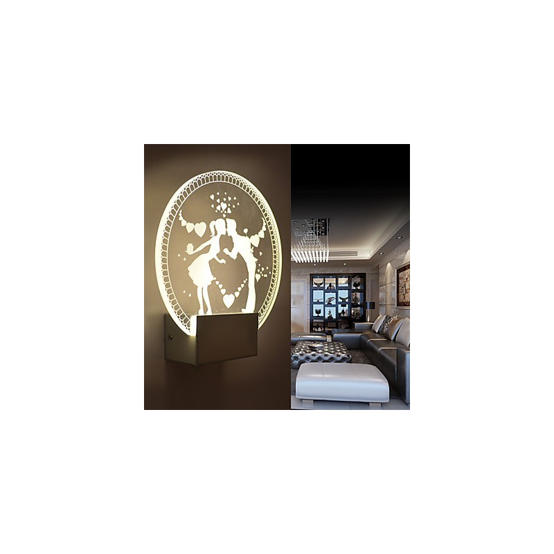 Applique murale en acrylique, lampe en PVC, lumière moderne contemporaine en métal