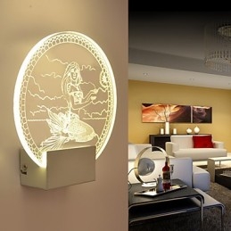 Applique murale en acrylique, lampe en PVC, lumière moderne contemporaine en métal