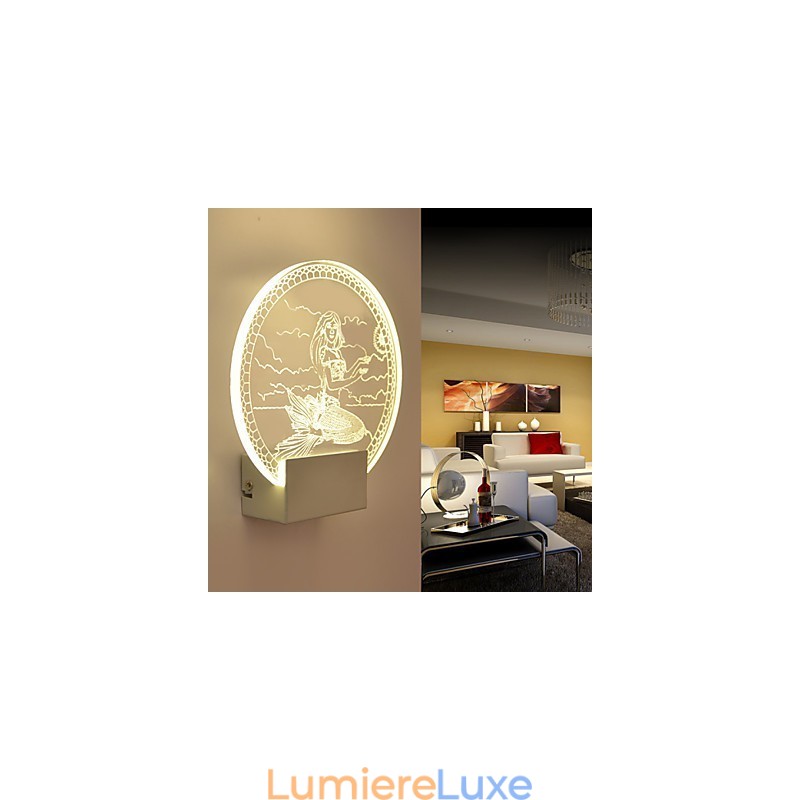 Applique murale en acrylique, lampe en PVC, lumière moderne contemporaine en métal