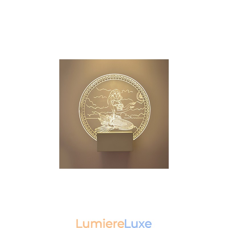 Applique murale en acrylique, lampe en PVC, lumière moderne contemporaine en métal