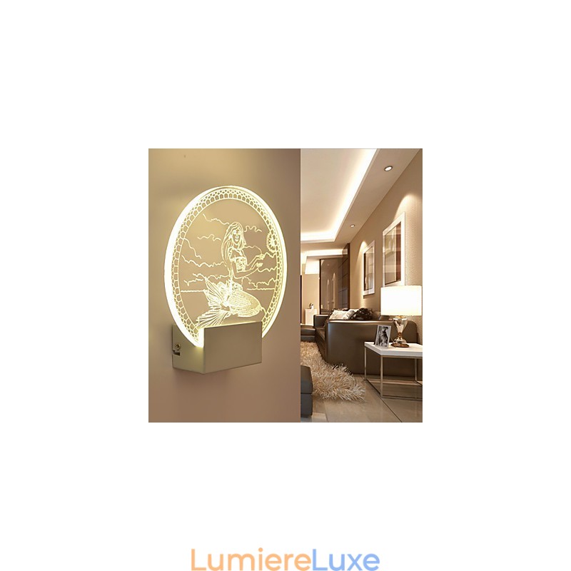 Applique murale en acrylique, lampe en PVC, lumière moderne contemporaine en métal