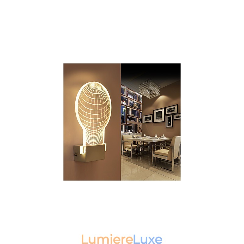 Applique murale en acrylique, lampe en PVC, puce lumineuse, moderne, contemporaine, en métal