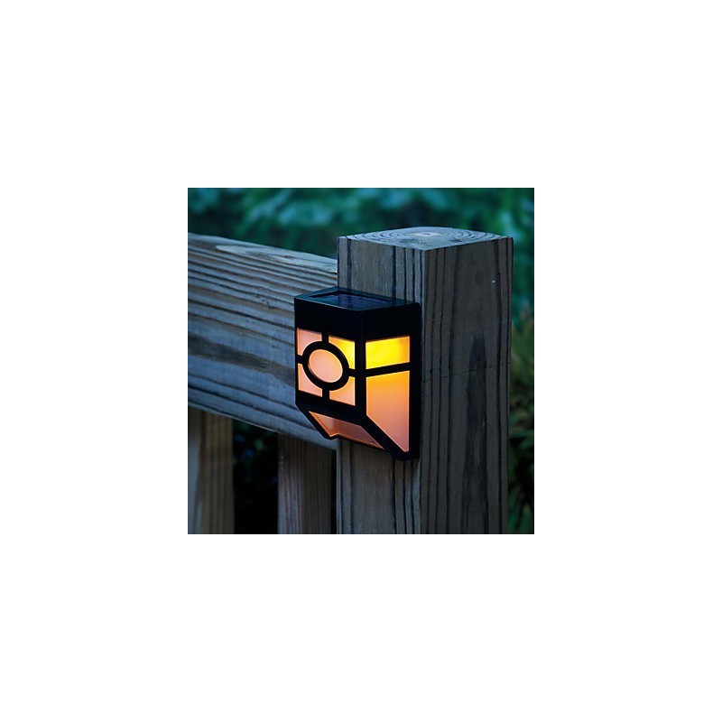 Lampe de terrasse murale solaire jaune chaud à 2 lanternes