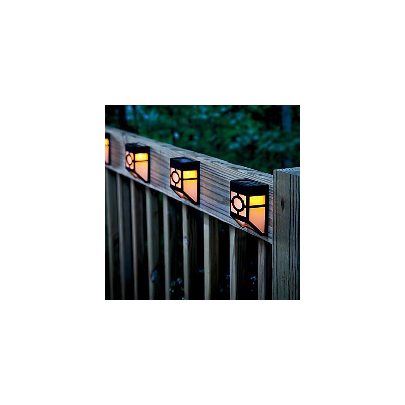 Lampe de terrasse murale solaire jaune chaud à 2 lanternes