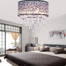 Plafonnier moderne contemporain en cristal électroplaqué en métal