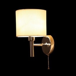 Applique murale élégante en métal et tissu avec 1 lumière en forme de cylindre blanc
