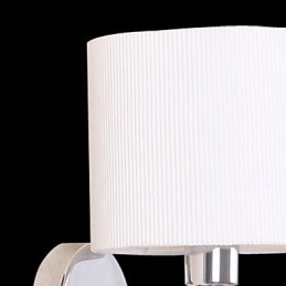 Applique murale élégante en métal et tissu avec 1 lumière en forme de cylindre blanc