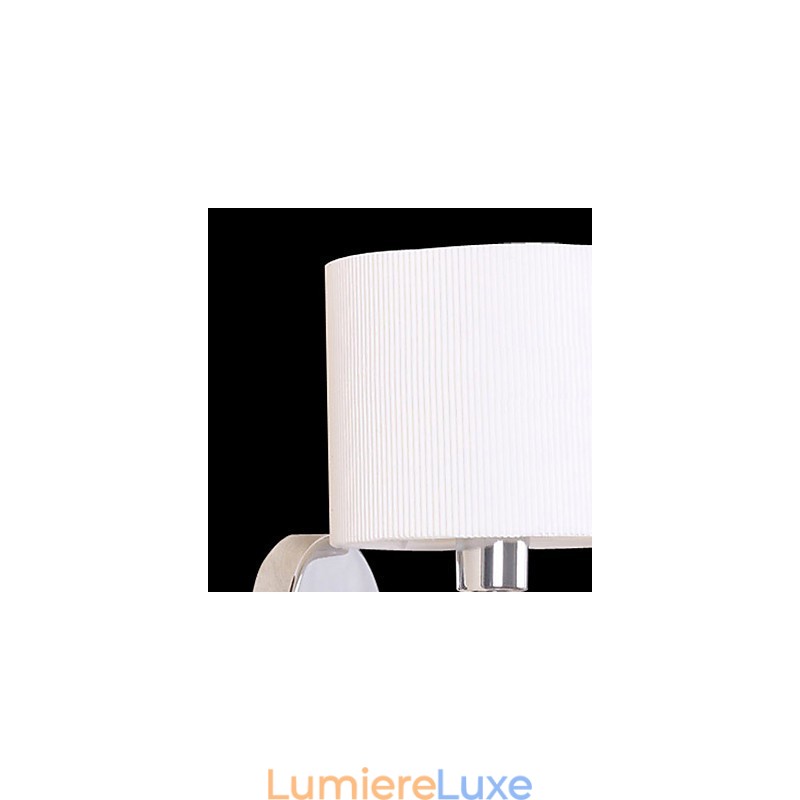 Applique murale élégante en métal et tissu avec 1 lumière en forme de cylindre blanc