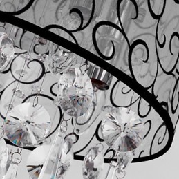 Plafonnier moderne contemporain en cristal électroplaqué en métal