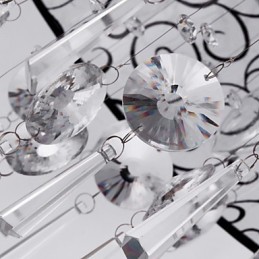 Plafonnier moderne contemporain en cristal électroplaqué en métal