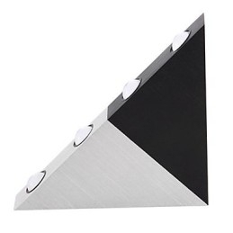 Applique murale moderne au design triangulaire chic de couleur noire et argentée
