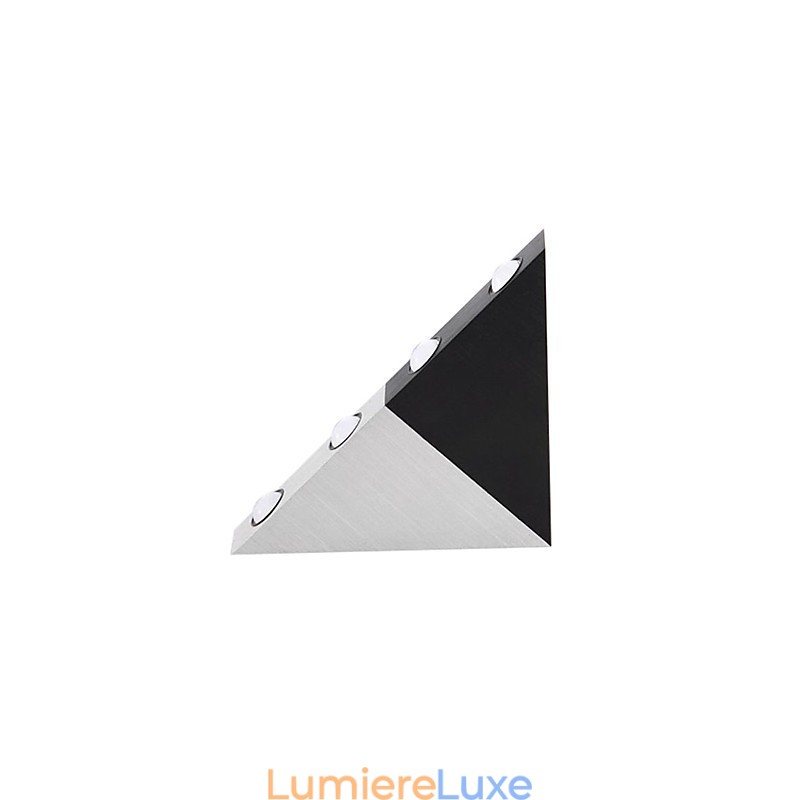 Applique murale moderne au design triangulaire chic de couleur noire et argentée