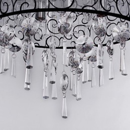 Plafonnier moderne contemporain en cristal électroplaqué en métal