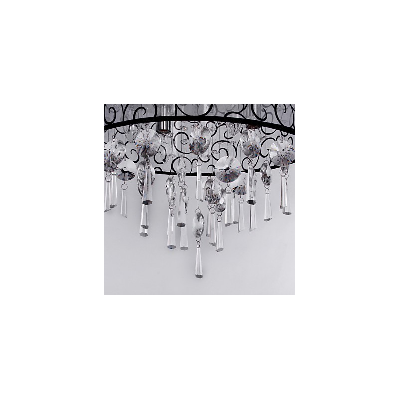 Plafonnier moderne contemporain en cristal électroplaqué en métal