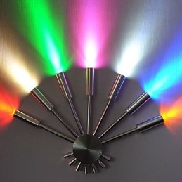 Applique murale moderne à diffusion lumineuse en forme d'éventail, 7 bâtons métalliques, style chic