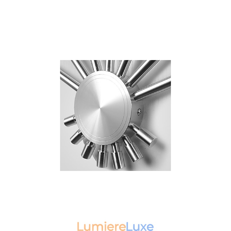 Applique murale moderne à diffusion lumineuse en forme d'éventail, 7 bâtons métalliques, style chic