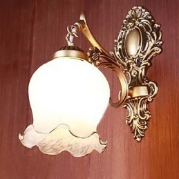 Applique murale de salle de bain 1 lumière classique en métal et verre peint