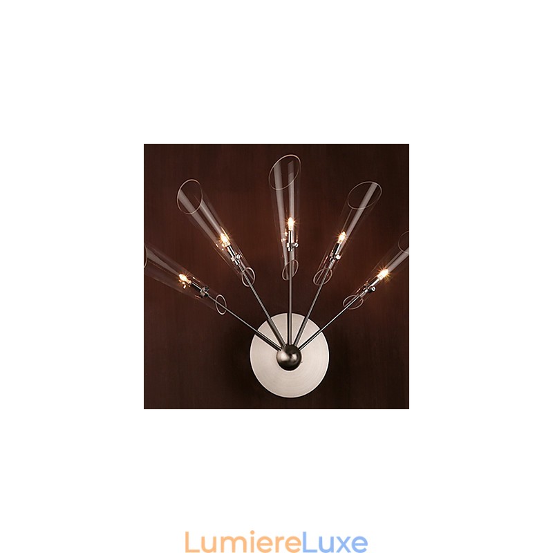 Applique murale artistique en cristal à 5 lumières