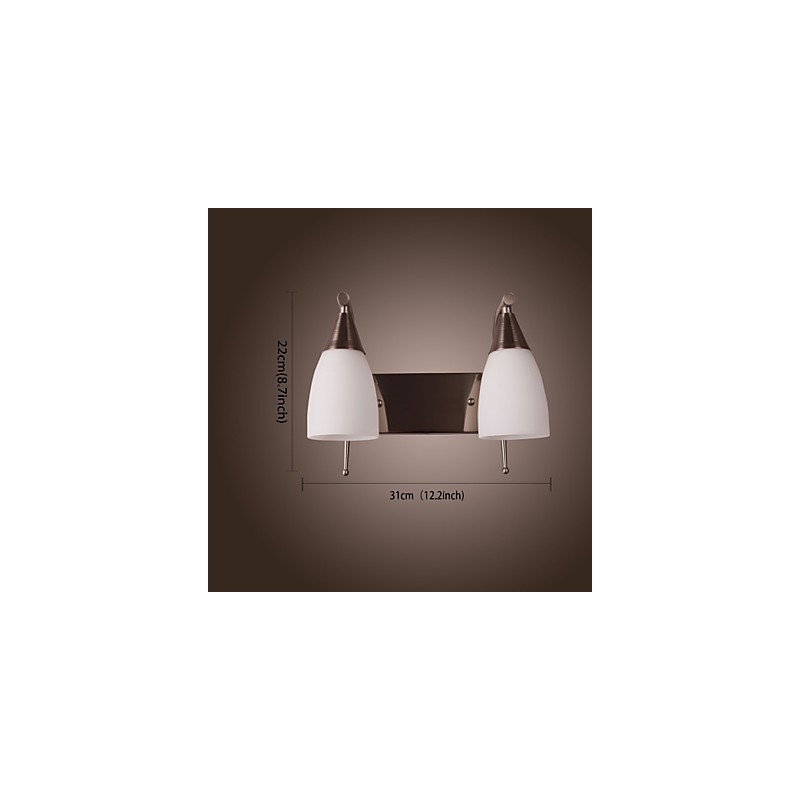 Applique murale à 2 lumières avec abat-jour blanc
